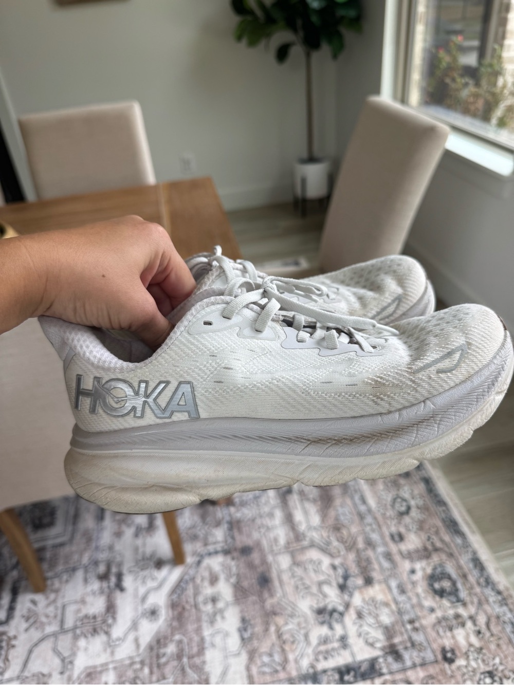 Hoka Women's White Clifton Running Shoe - Lightweight Cushioning